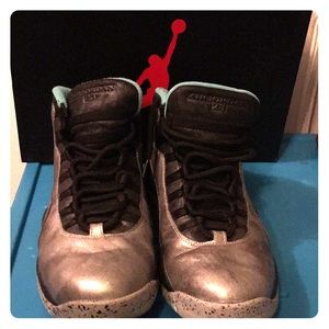 Silver & baby blue Air Jordan